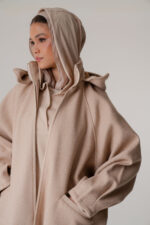 Oversized Hooded Zip Coat - Image 6
