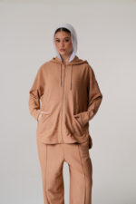 Hoodie Blouse with 2 Zipper Pockets