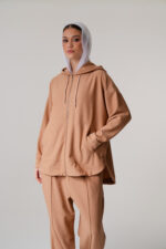 Hoodie Blouse with 2 Zipper Pockets - Image 2