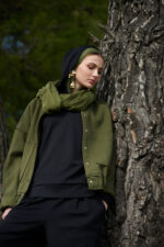 Wool jacket with elastic waistband - Image 3