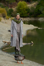 Printed wool coat with 2 pockets - Image 4