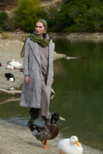 Printed wool coat with 2 pockets - Image 5
