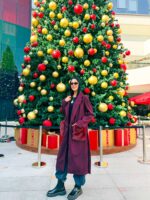 جاكت صوف بحزام وجيبين فرو