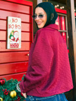 Jacquard blouse with pocket collar and cuffs - Image 5