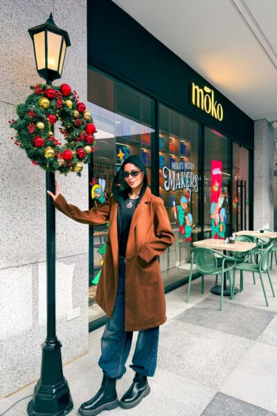 Long wool jacket with 2 pockets